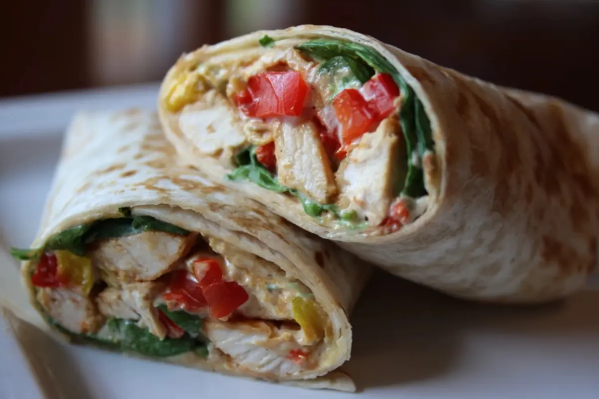 Chicken Bell Pepper Ranch Burritos