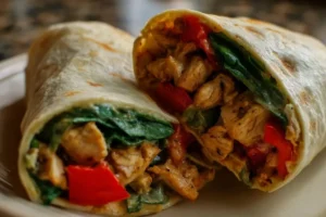 Chicken Bell Pepper Ranch Burritos