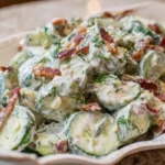 Creamy Cucumber Salad with Bacon and Cheese Recipe Delight