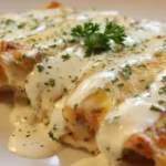 Chicken Enchiladas with Sour Cream White Sauce