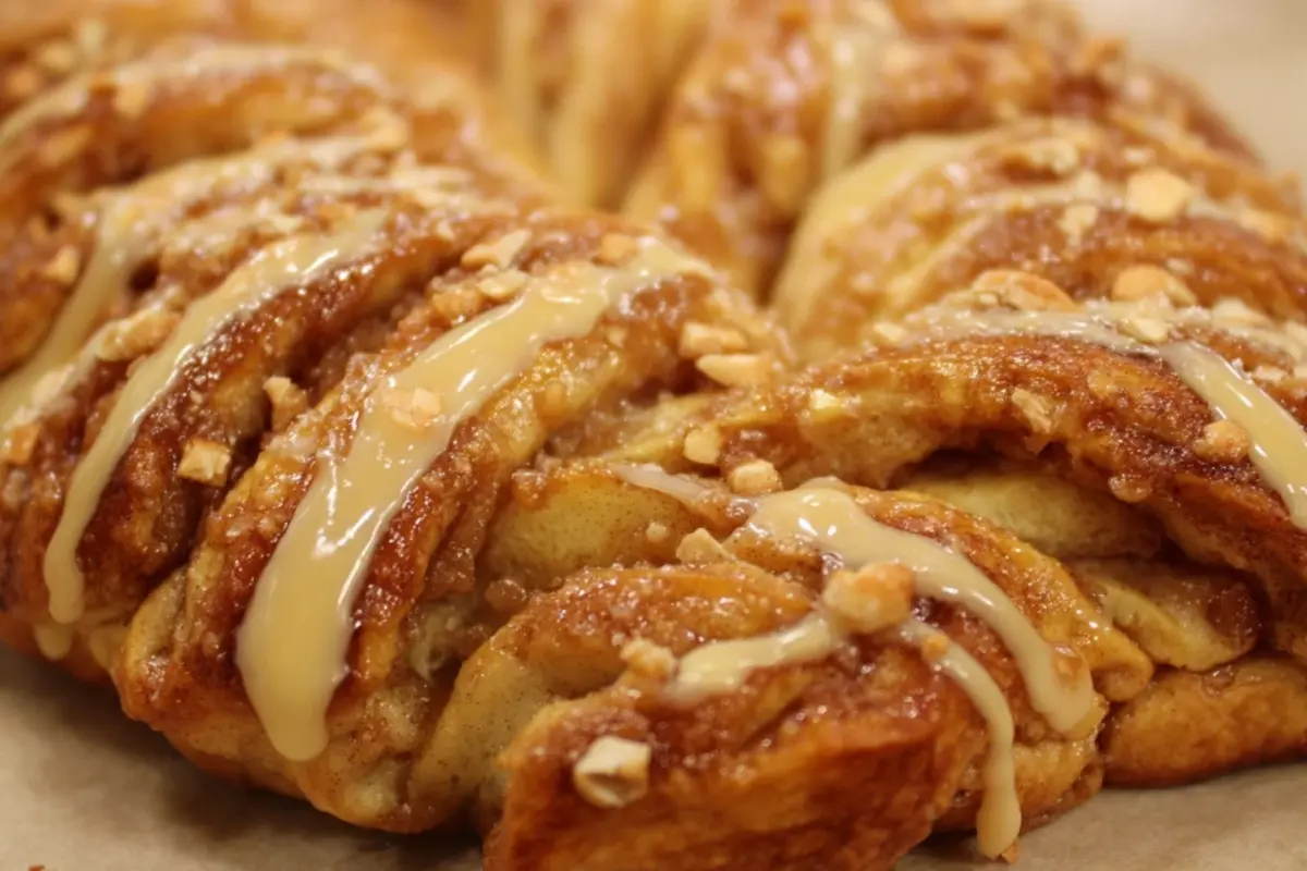 Caramel Apple Cream Cheese Danish Braid
