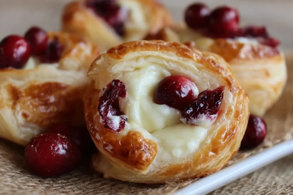 Cranberry Cream Cheese Puff Pastry Bites