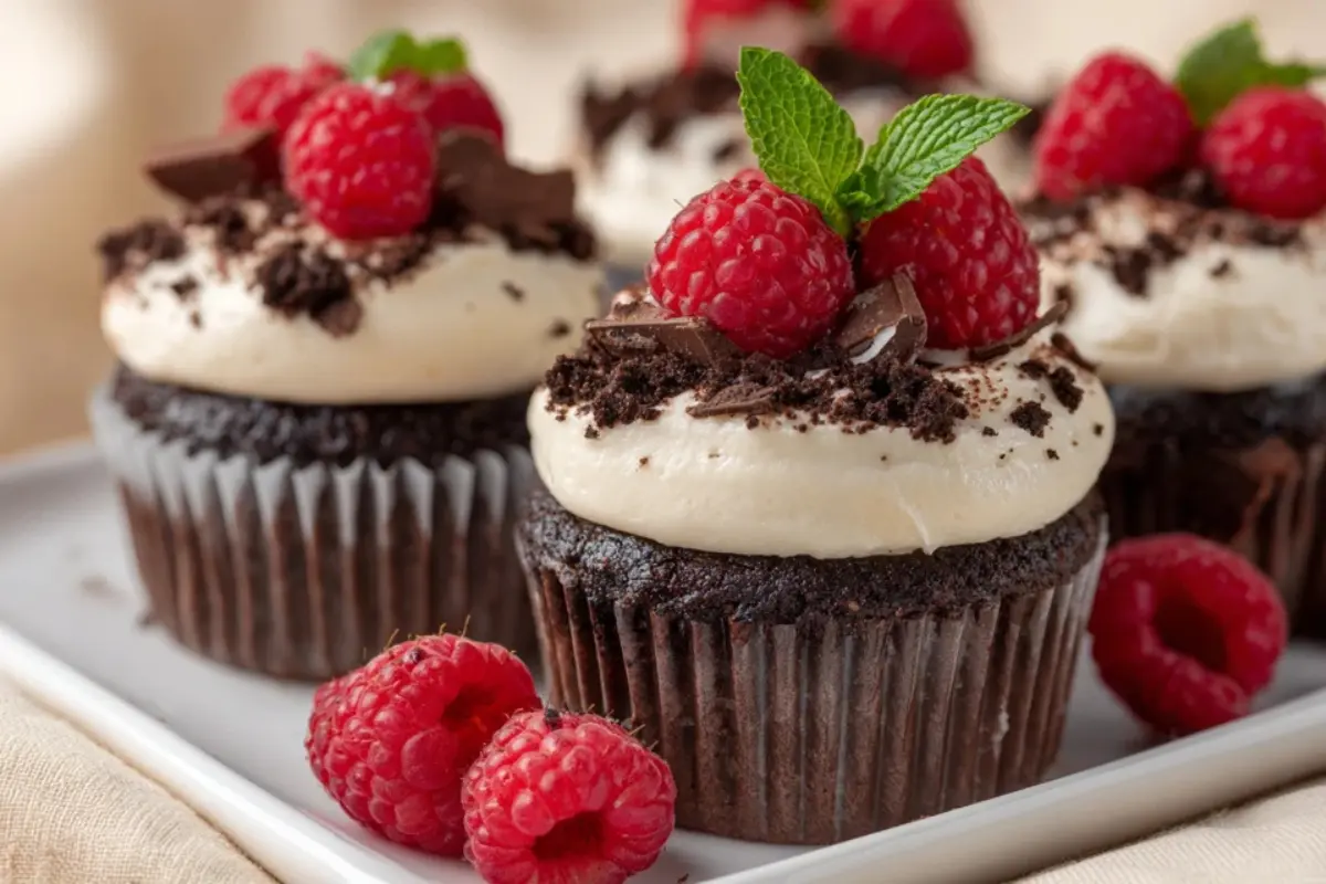 Raspberry Cheesecake Chocolate Cupcakes