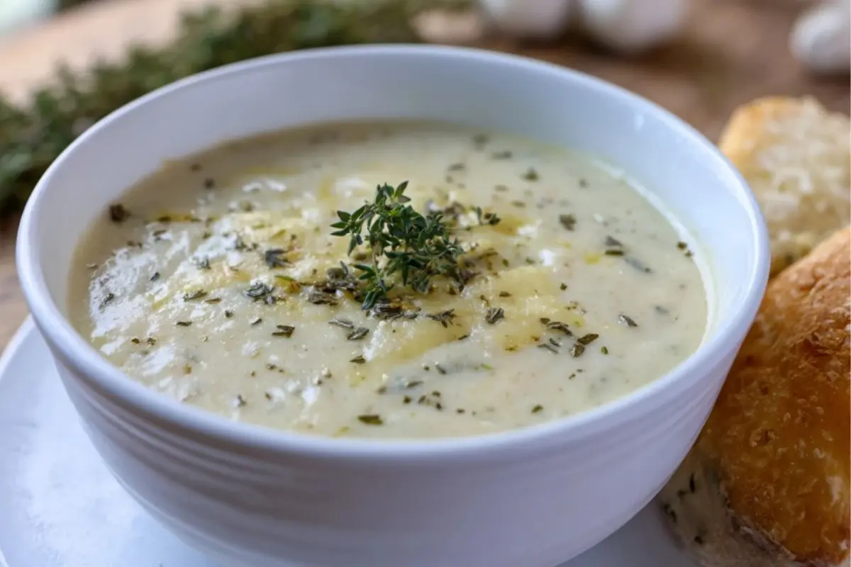 Cheddar Garlic Herb Potato Soup