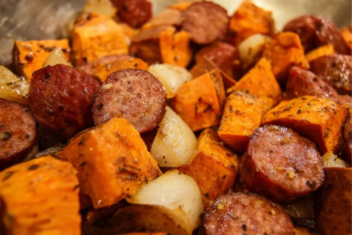 Honey Garlic Sausage Sweet Potatoes