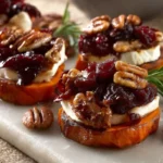 Sweet-Potato-Rounds-with-Brie-Cranberry-Pecans